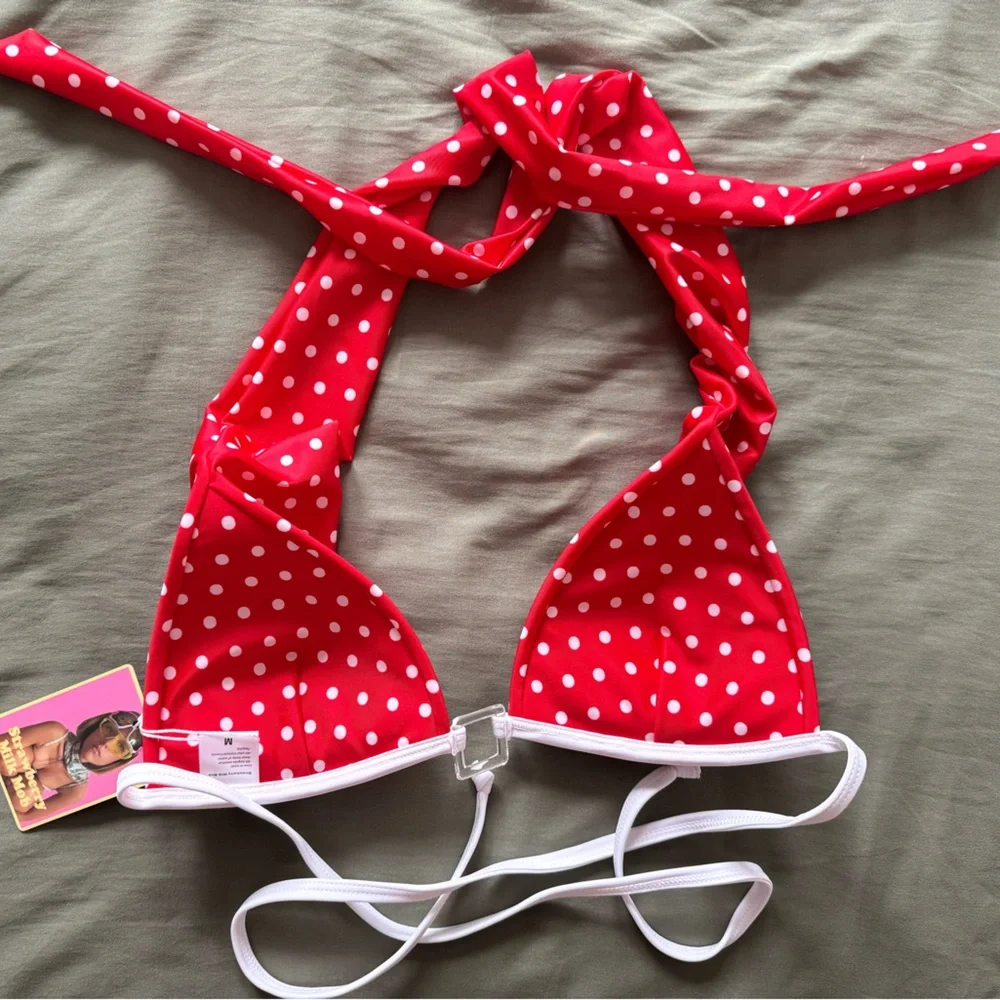 Strawberry Milk Mob - Red Polka Dot Bikini Top - Picture 2 of 6